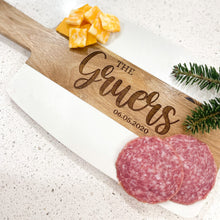Load image into Gallery viewer, Custom Engraved Cutting Board | Acopa Marble and Acacia Wood Personalized Cutting Board