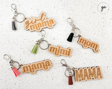 Load image into Gallery viewer, Mom Keychain | Mama Keychain | Girl Mama Keychain | Boy Mama Keychain | Nana Keychain | Mimi Keychain