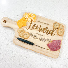 Load image into Gallery viewer, Personalized Cutting Board | Custom Cutting Board with Knife Slot | Engraved Cutting Board