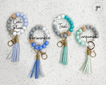 Load image into Gallery viewer, Silicone Beaded Key Ring Bracelet | Silicone Keychain | Silicone Beaded Bangle Bracelet Keychain/Wristlet | Marble Keychain