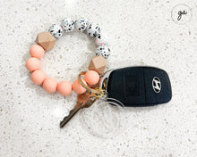 Load image into Gallery viewer, Keychain, Silicone Beaded Key Ring Bracelet, Wristlet Keychain, Custom Keychain, Mother's Day Gift, Gift For Friend, Bridesmaid Gift