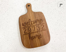 Load image into Gallery viewer, Custom Engraved Cutting Board | Personalized Zip Code Cutting Board | Housewarming Gift | Personalized Cutting Board | Wedding Gift