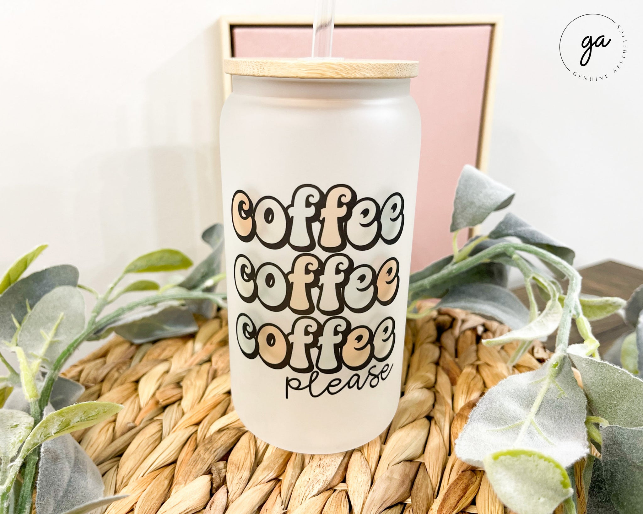 16oz Glass Coffee Can, Iced Coffee Glass, Glass Coffee Cup, Aesthetic Glass  Coffee Cup, Soda Can Glass, Mothers Day Gift