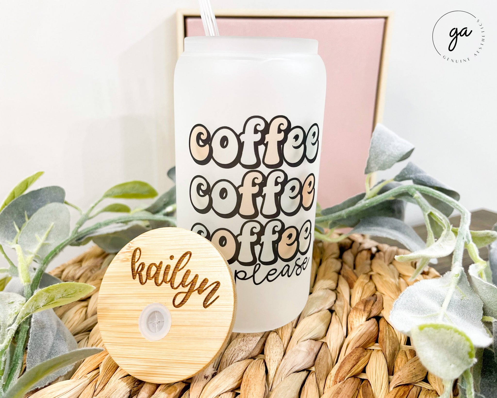 16oz Glass Coffee Can, Iced Coffee Glass, Glass Coffee Cup, Aesthetic Glass  Coffee Cup, Soda Can Glass, Mothers Day Gift
