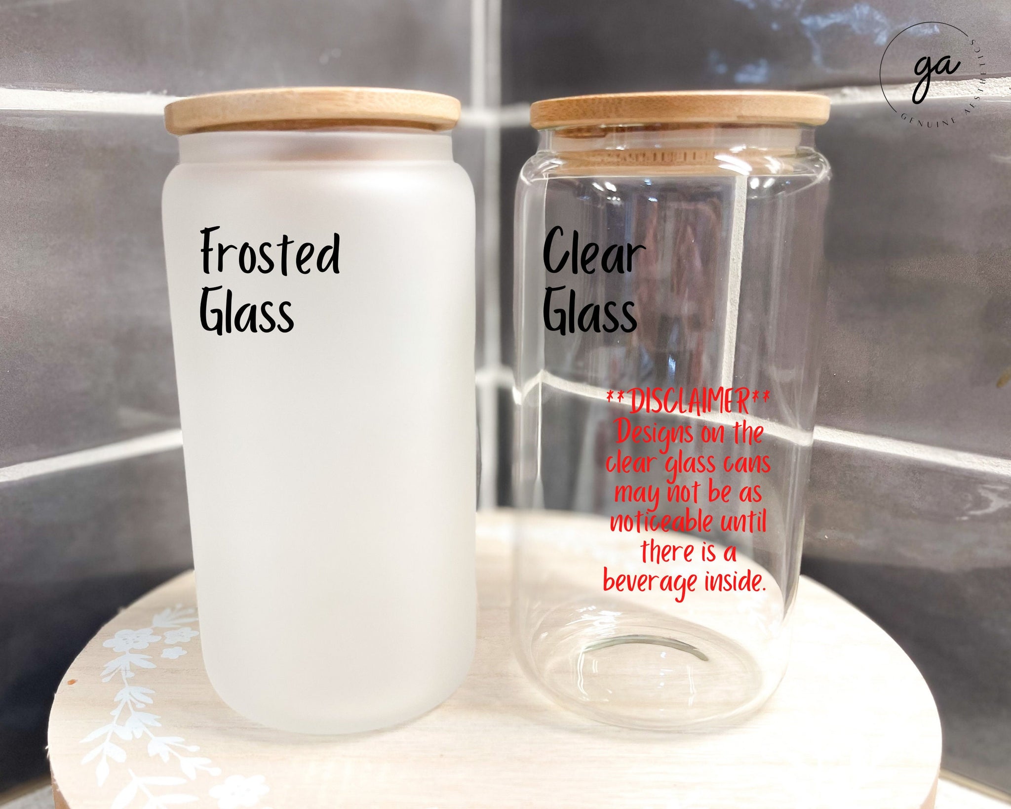 Frosted Libbey Glass Cans